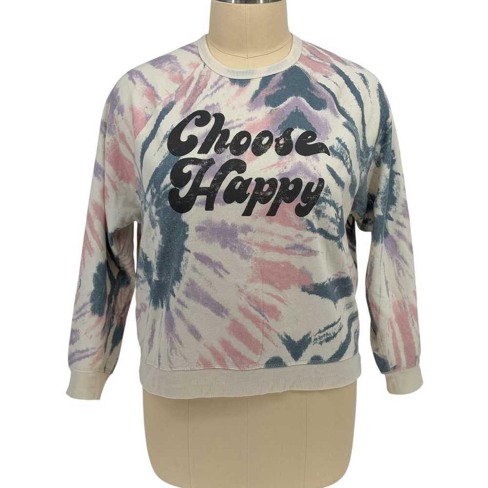 Grayson Threads Sweatshirt Tie Dye Choose Happy Graphic Pink Blue XL